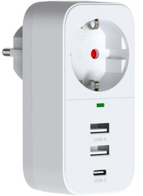 Resim ozbience Akım Korumalı Akıllı Priz, 2 USB, 1 Type-C Girişli, Güçlü ve Güvenli 