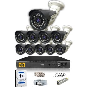Resim IDS 10 Kameralı Set - 5 Mp Sony Lensli Full HD Gece Görüşlü Güvenlik Kamerası Sistemi - Cepten İzle 