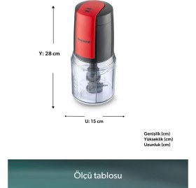 Resim Özbience Pratik ve Şık 2110H Çok Amaçlı Doğrayıcı, Siyah Kırmızı Renk Seçeneği 