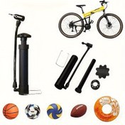 Resim 1 adet Taşınabilir Manuel Şarj Edilemeyen PVC Bisiklet Pompası, Siyah, Kompakt ve Ergonomik, Güvenli Valf Uyumu ile Verimli Şişirme, Yol ve Dağ Bisikletleri için 