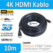 Resim 10M Metre 4K Hdmi Kablo 3D Ultra Hd Ethernet Altın Uç Kablo 