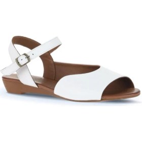 Resim Bueno Shoes Beyaz Deri Kadın Düz Sandalet 01WA4402 01WA4402 