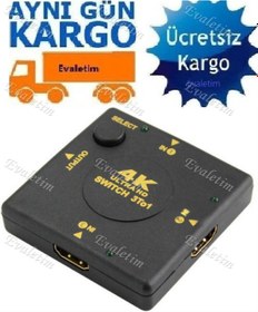 Resim 4K Destekli Hdmi Switch 4860P 3 Port Çoklayıcı Ultra Hd Çoğaltıcı 