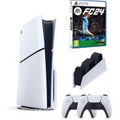 Resim Sony Playstation 5 Slim CD'Li 1 TB İthalatçı Garanti + 2 Kol + Şarj İstasyonu + PS5 Oyunu 