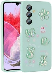 Resim Zore Galaxy ile uyumlu M34 5G Kılıf Kabartma Figürlü Parlak Zore Toys Silikon Kapak Açık Yeşil 