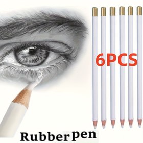 Resim 6 adet Kauçuk Kalem, Tutucu Tipi, Profesyonel Sanat Kullanımı, Yazı Düzeltme Malzemeleri, Düzeltme Araçları, Boyama ve Çizim Çalışmaları Detay Değiştirme Silinmiş Temiz Debris Detay Vurgulama 