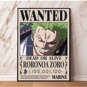 Resim Anime One Piece Roronoa Zoro Aranıyor Wanted Poster-çerçevesiz 