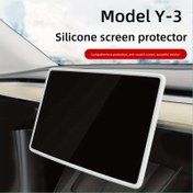 Resim Tesla Model Y-3 için Silikon Ekran Koruyucu, Çizilmeye Karşı Uyumlu Araç Gösterge Paneli Montaj Ekran Kılıfı 