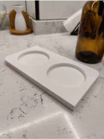 Resim Hobi Demir Sanat Corian Kırılmaz Mermer 2'li Sabunluk Standı & Yağdanlık Standı 