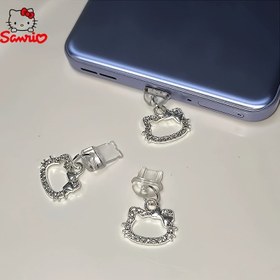 Resim Sanrio Hello Kitty Telefon Toz Tıkacı - Evrensel Type-C Port Kapak, Dayanıklı ve Şık Akıllı Telefon Aksesuarı | Eğlenceli Gadgetler | Metal Yüzeyli Mobil & Cep Telefonu Aksesuarları, Çekici Desen, Oynayıcılara Özel 