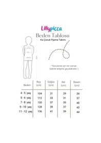 Resim Kız Çocuk Kedi Desenli Pamuklu Düğmeli Pijama Takımı Göz Bantlı Lila 