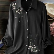 Resim Büyük Beden Kadın Moda Nakışlı Bluz 