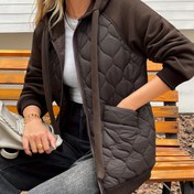 Resim Kapüşonlu Fermuarlı Püskülli Yastıklı Mont, Kışlık Uzun Kollu Şık ve Sıcak Dış Giyim, Bayanlar İçin 