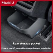 Resim Honeybeeshop Tesla Model 3 Highland 2024 Yenilenmiş 3 Sıra Silikon Saklama Kutusu Arka Koltuk Altı Hava Çıkışı Depolama 