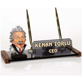 Resim Einstein masa İsimliği Yeni İş Yeri Ofis Kristal İsimlik 