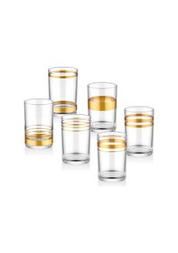 Resim The Mia Lines Kahve Yanı Su Bardağı 6'lı Set - Gold 