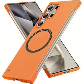 Resim for Samsung S25 Ultra, S24 Ultra FE, S23, S22 Plus, S21 FE için uygun lüks ultra ince çerçevesiz manyetik mat sert PC telefon kılıfı 