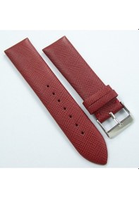 Resim Bizon Bordo Deri Saat Kordonu 22Mm Dikişsiz Klasik Saat Kayışı 