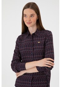 Resim U.S. Polo Assn. Kadın Lacivert Uzun Kollu Gömlek 50316381-VR033 