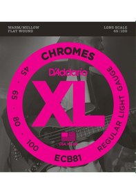 Resim D'addario Ecb81 Xl Chromes Flatwound Bas Gitar Tel Seti Profesyo 