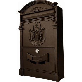 Resim ALMITAL Glamour Villa Tipi Dekoratif Antik Bakır Metal Posta Kutusu 