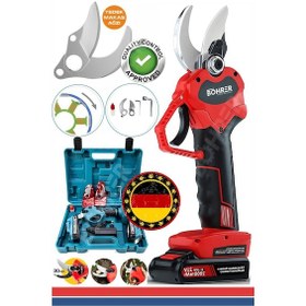 Resim Böhrer BH-21S 600 W 21 V Çift Akülü Yüksek Karbonlu Çelik Kesme Şarjlı Dal Budama Makası 