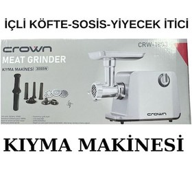 Resim Crown CRW-1804 2000 W Çelik Sistem Et Kıyma Makinesi 
