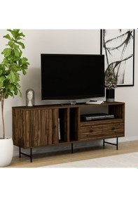 Resim İnarch Dizayn T002 Kapaklı Çekmeceli Tv Sehpası Sandık Ceviz 