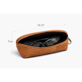 Resim HBS %100 Gerçek Deri Süet Gözlük Kılıfı - 19 × 7 cm 