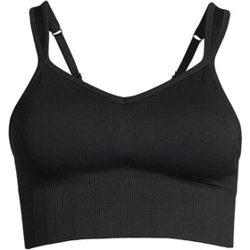 Resim Casall 23180-901 Seamless Rib Padded Sport Kadın Siyah Normal Kalıp Sporcu Sütyeni 