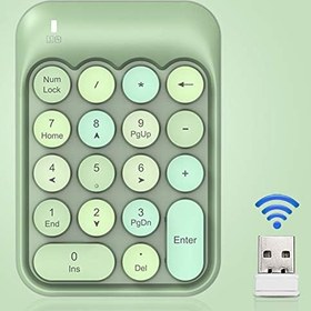 Resim KIMISS AK18 2.4G Kablosuz Sayısal Klavye, Çikolata Klavye Tuşları, Oyun Yön Değiştirme, Ve Sistemlerine Uygun (Yeşil rüya) 