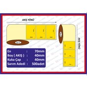 Resim Özsaraç Etiket Eco Termal Etiket Sarı 40 x 70 MM 1000'li Sarım 