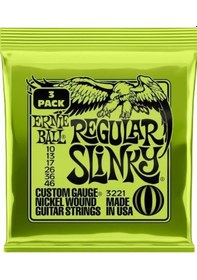 Resim Ernie Ball 3221 Regular Slinky Nickel Wound Elektro Gitar Teli (3’lü Paket) 