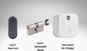 Resim Yale Linus Akıllı Kilit, Wifi Modülü Ve Anahtar Göbeği Seti 