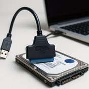 Resim QIWAS USB 3.0/Type-C'den SATA Harici Disk/SSD Adaptör Kablosu - USB Güç Kaynağı (DC Adaptör Dahil Değildir), Plug & Play, 6.35cm/8.89cm İç/Harici HDD/SSD ile Uyumlu, USB-C Laptop/Masaüstü Bağlantı, Veri Aktarım/Yedekleme için Bilgisayar Aksesuarı, Şık Tasarım, Yüksek Hızlı Transfer, Teknoloji Tutkunları 