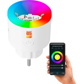Resim S-Link Swapp Sl-03 16A Akım Korumalı Akıllı Priz Rgb Işıklı 2.4 G Wifi Tuya Destekli 