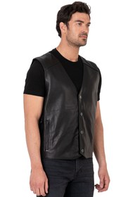 Resim The Biker Jeans Dallas Deri Motosiklet Yeleği Erkek 