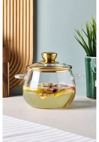 Resim Roy Gold 1200 Ml Borosilikat Cam Tencere Şeffaf 