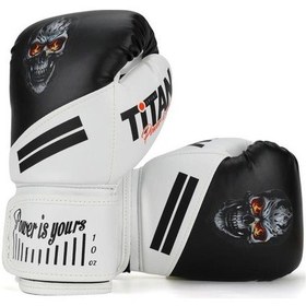 Resim Titan Sport Siyah Beyaz Kurukafa Desenli Boks Eldiveni Çok Renkli 