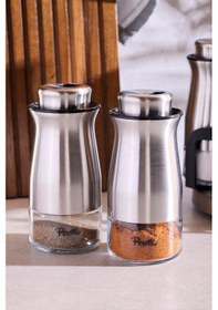 Resim Inox 6'lı Dönerli Baharatlık Takımı Seffaf ŞEffaf 