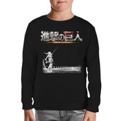 Resim Attack on Titan Siyah Çocuk Sweatshirt 