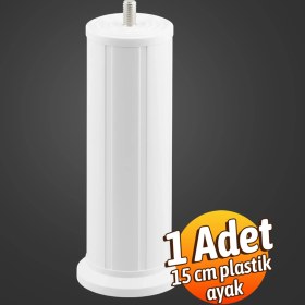 Resim Badem10 Keson 1 Adet 15 cm Beyaz Plastik Mobilya Baza Tv Ünitesi Yükseltme Ayağı Robot Süpürge Uyumlu 