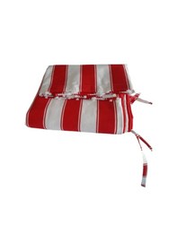 Resim Balkon Perdesi En.200X250 Cm Kullanıma Hazır Üstü Korniş Düğmel Beyaz - Kırmızı 