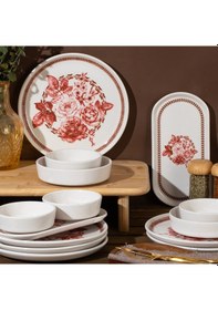 Resim Perotti Danish Rose 14 Parça Seramik 6 Kişilik Kahvaltı Takımı Çok Renkli 