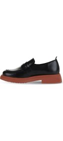 Resim Bueno Shoes Siyah Pembe Açma Deri Kadın Loafer 01WZ4000 