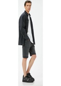 Resim Koton Kot Şort Slim Fit 5 Cepli Düğmeli 001 