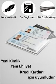 Resim Kimlik Ehliyet Kabı Şeffaf 3 Adet Yumuşak Esnek Şeffaf Kırılmaz Kredi Kartı Koruyucu Kart Kılıfı Kart Kabı Plastik 