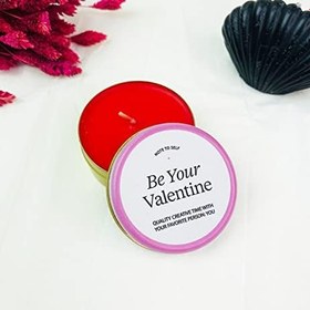 Resim giftmoda Be Your Valentine Tasarımlı Kokulu Teneke Mum (Beyaz) 