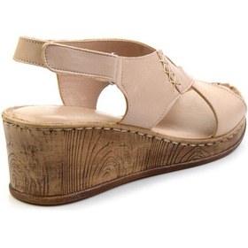 Resim Bambi Bej Leather Kadın Sandalet K05552001203 Bej 