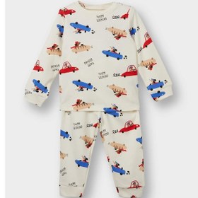 Resim Defacto Erkek Bebek Pijama Takımı Araç Baskılı Uzun Kollu Üst Uzun Alt F0555a525auer233 Ekru 